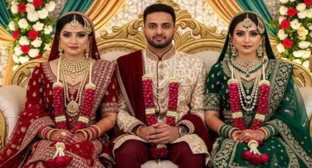 কারো মন না ভেঙে দুই প্রেমিকাকেই বিয়ে তরুণের